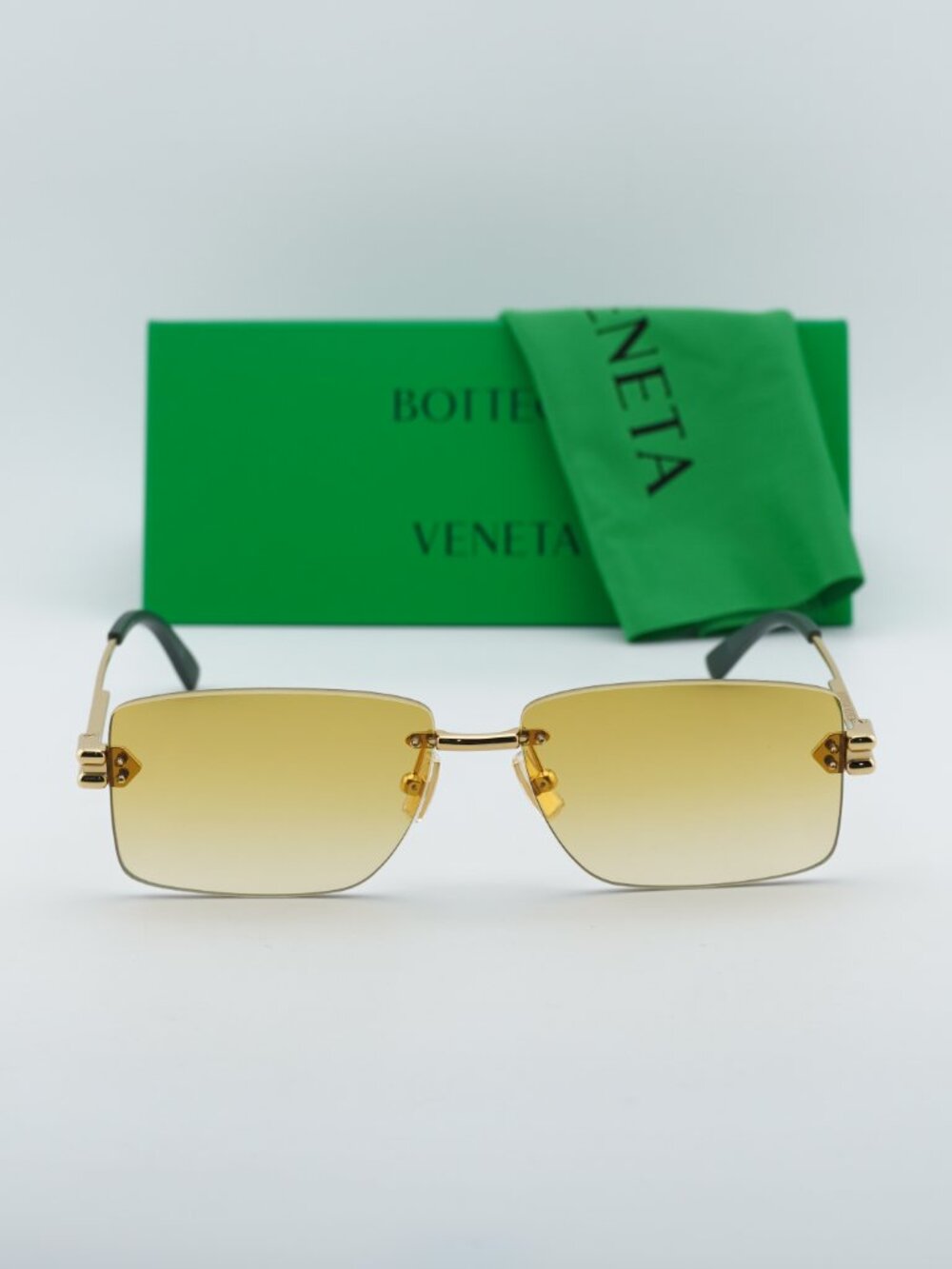Bottega Veneta BV1126S 006 Rectangle Sunglasses - Gold\Yellow - Picture 4 of 10